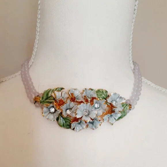 Sandor Vintage Enamel Necklace & Earring Set